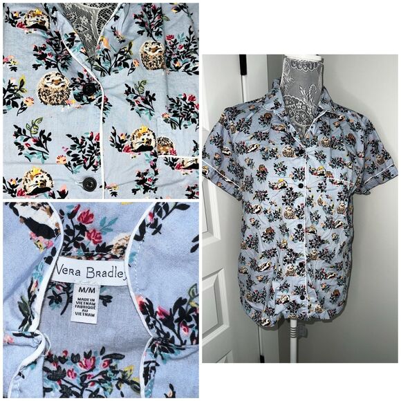 Vera Bradley Other - Vera Bradley hedgehog Wild Pajama Sleep Top Women’s Medium M